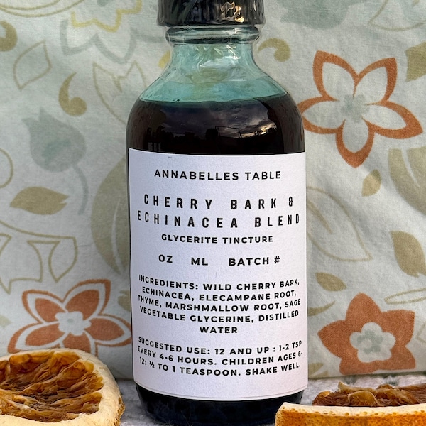 Wild Cherry Bark, Echinacea & More Natural Organic Herbal Glycerite Blend
