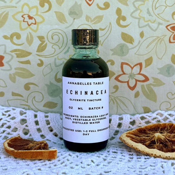 Organic Echinacea Glycerite Tincture Natural Herbal Product