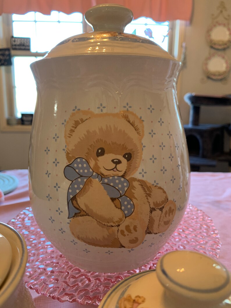 Tienshan Stoneware Cute Teddy Bear Canisters Set of 3 Jars Etsy