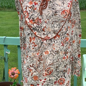 Matilda Jane Meadow Brook Floral Gauze Blouse XL with Ruched Cuff Sleeve