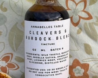 Organic Double Extracted Cleavers & Burdock Root Herbal Tincture