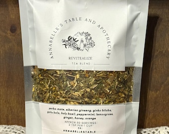 ReviTealize Organic Herbal Tea Blend with Ginkgo Biloba and Yerba Mate