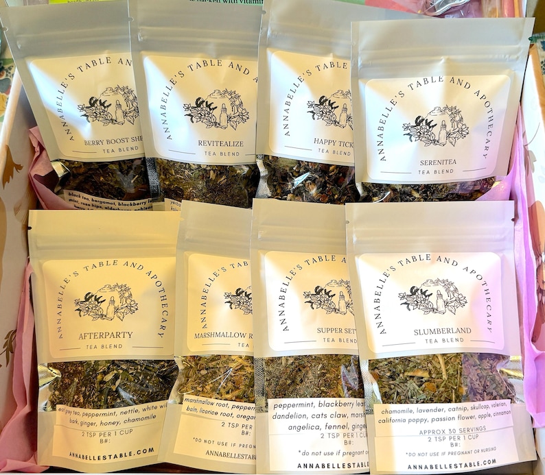 Herbal Tea Blend Variety Sampler Gift Box for Tea Lovers Eight ...