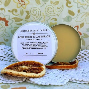 Poke Root and Castor Oil Natural Organic Herbal Salve