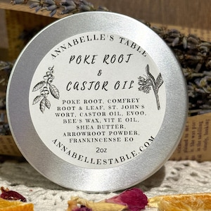 Poke Root and Castor Oil Natural Organic Herbal Salve