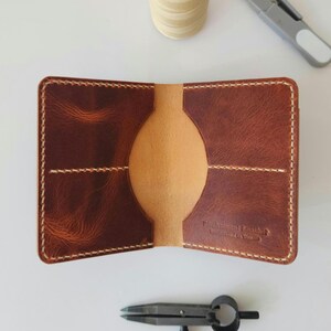 Horween Bifold Wallet, Handmade Wallet, Full Grain Leather, Big Money Slot, Men's Wallet, Vegetable Tanned Leather, Free Key Chain