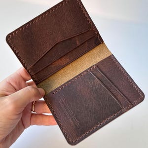 Brown Horween Leather, Bifold Wallet, Full Grain Leather, Handmade Lleather wallet, Men's Leather Wallet, Bifold Wallet