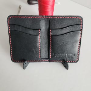 Cartera vertical Dundas de cuero Horween, cartera hecha a mano, cuero de grano completo, cartera minimalista, cartera plegable, cartera para hombre, personalizada