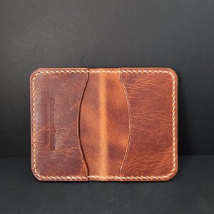 Minimalistische Brieftasche, Horween Leder, 4 Taschen Brieftasche, Schlanke Brieftasche, Valhalla Kartenhalter, Handgemachte Brieftasche, Vollnarbenleder