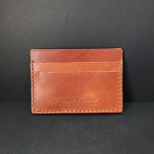 Horween leren portemonnee, handgemaakte kaarthouder, handgemaakte portemonnee, plantaardig gelooid, handgemaakte kaarthouder, volnerf leer, vaderdagcadeau