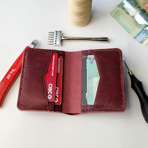Horween Leather Wallet, Dundas Handmade Wallet, Bifold Wallet, Full Grain Leather, Gift, Vegetable Tanned Leather, Valentine&#39;s Day Gift