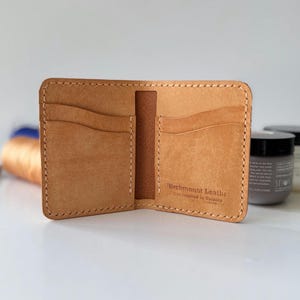 Pueblo Leder Brieftasche, Badalassi Carlo Pueblo, Handgemachte Leder Brieftasche, Vertikale Brieftasche, Vollnarbenleder, Italienisches Leder, Bifold Brieftasche