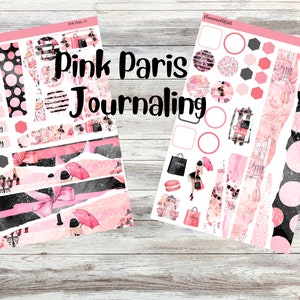 Pink Paris Journaling Weekly Kit for Erin Condren, Makselife, Happy Planner, Plum Paper, Bullet Journaling kit and more