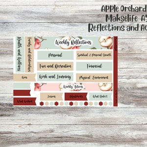 Apple Orchard Makselife weekly actions/reflections sheet