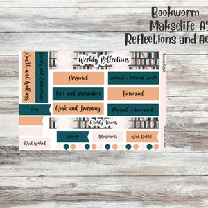 Bookworm Makselife weekly actions/reflections sheet