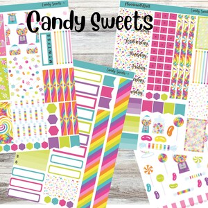 Candy Sweets Weekly Planner Sticker Kit  for Erin Condren, Makselife, Plum Paper, Happy Planner and more!