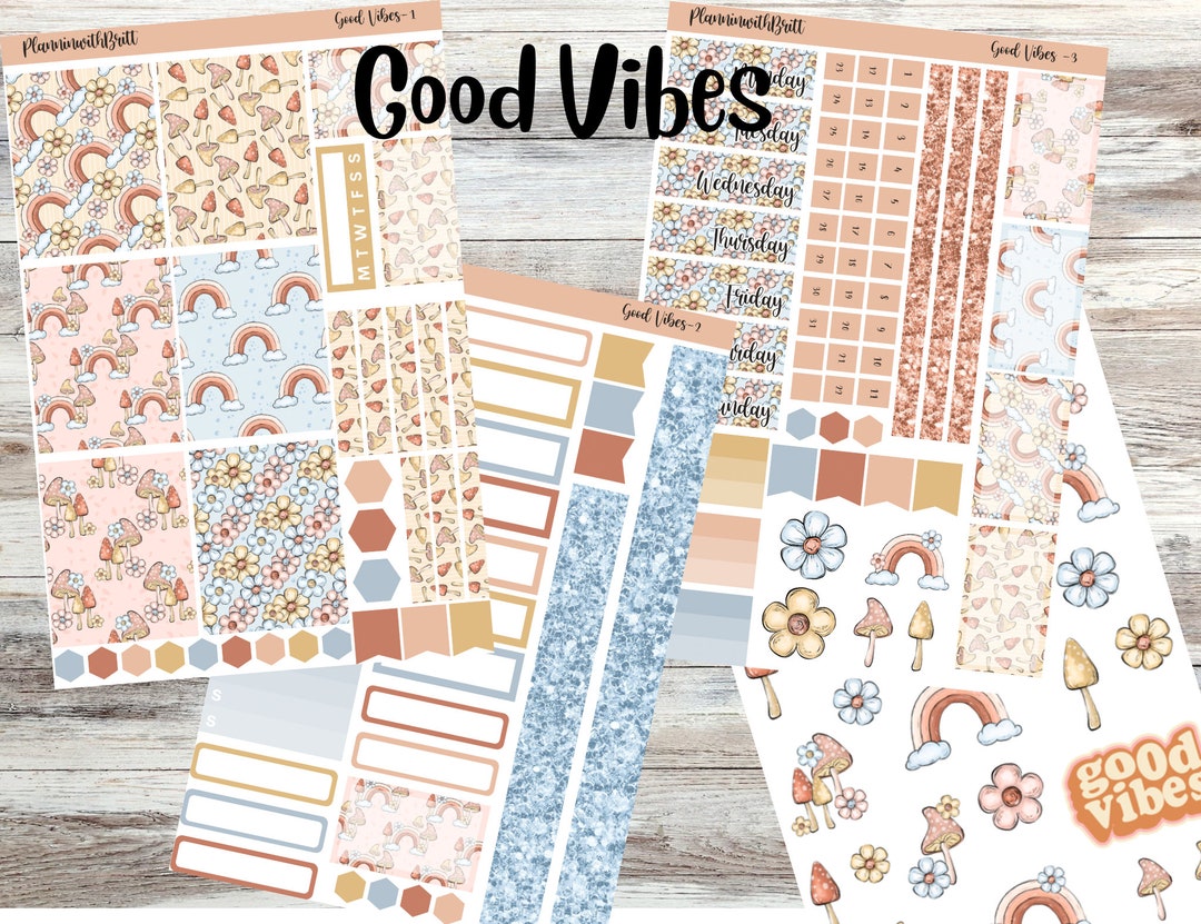 Good Vibes Weekly Planner Sticker Kit for Erin Condren, Makselife, Plum ...