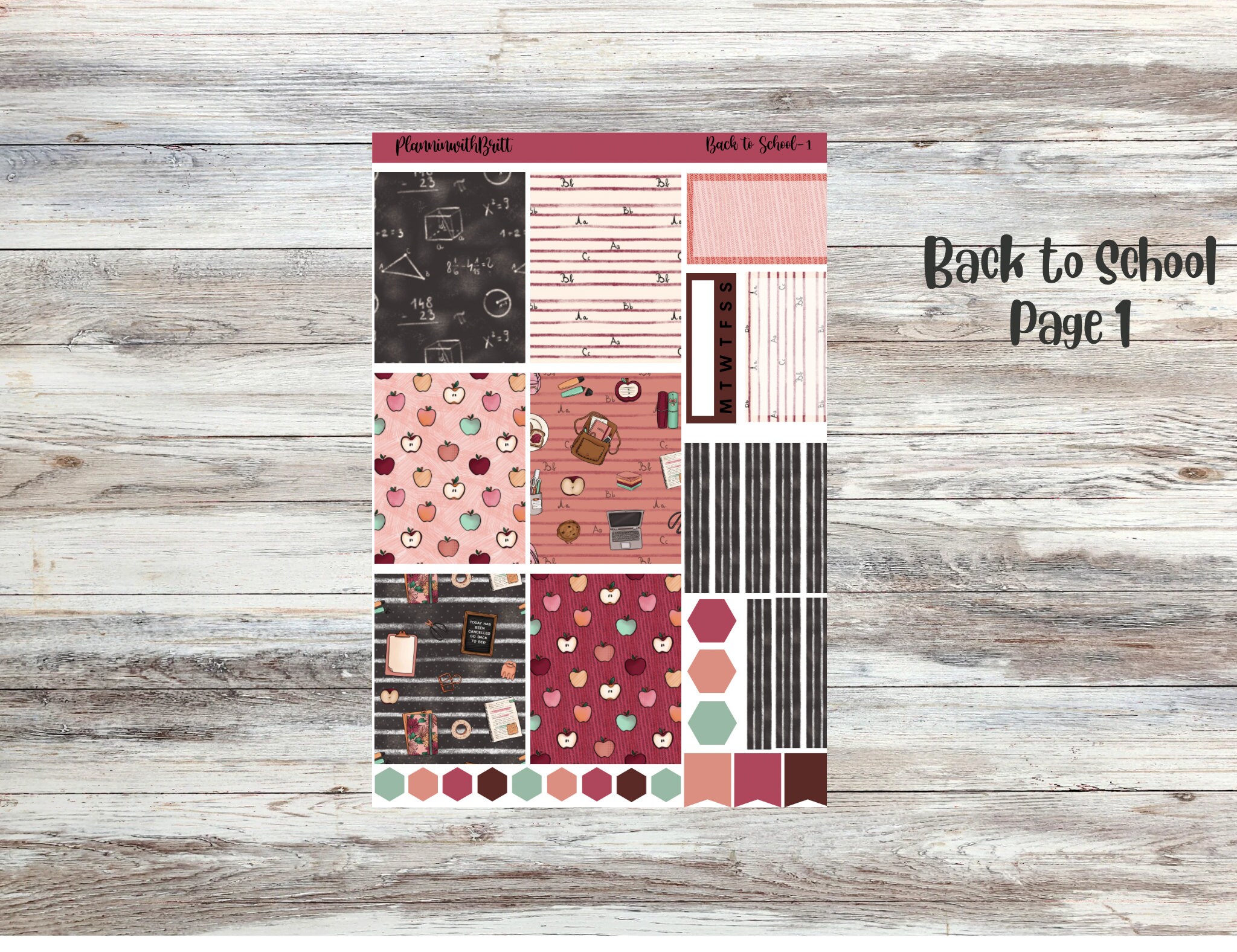 Back to School Weekly Planner Sticker Kit for Erin Condren - Etsy