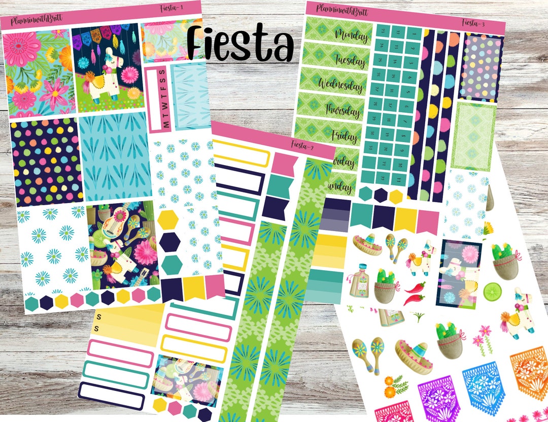 Fiesta Weekly Planner Sticker Kit for Erin Condren Makselife - Etsy
