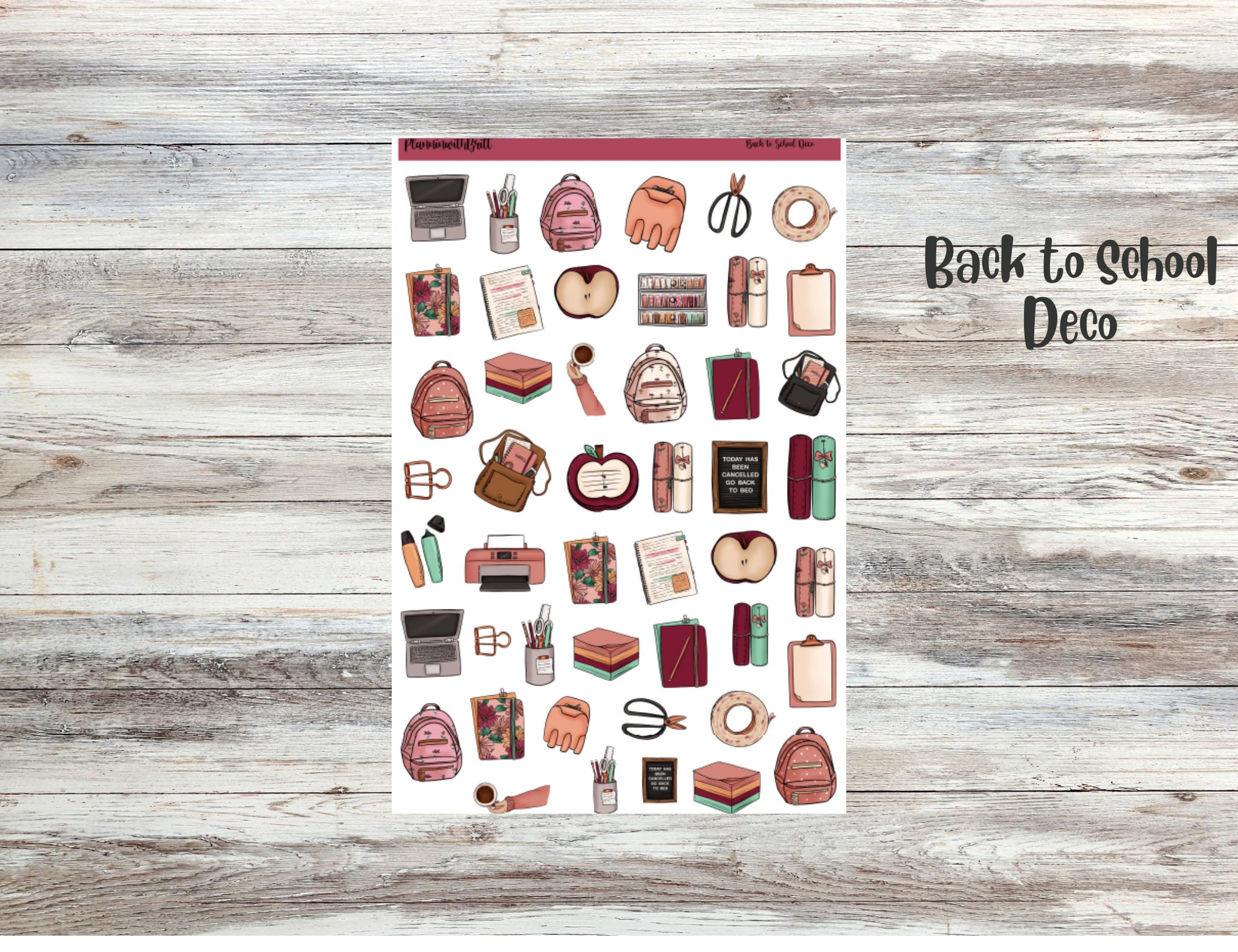 Back to School Weekly Planner Sticker Kit for Erin Condren - Etsy