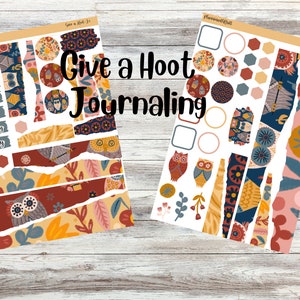 Give a Hoot Journaling Weekly Kit for Erin Condren, Makselife, Happy Planner, Plum Paper, Bullet Journaling kit and more