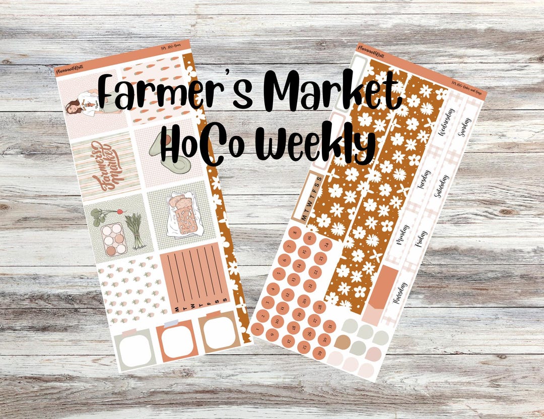 Farmer’s Market Hobonichi Cousin A5 Weekly Planner Sticker Kit - Etsy
