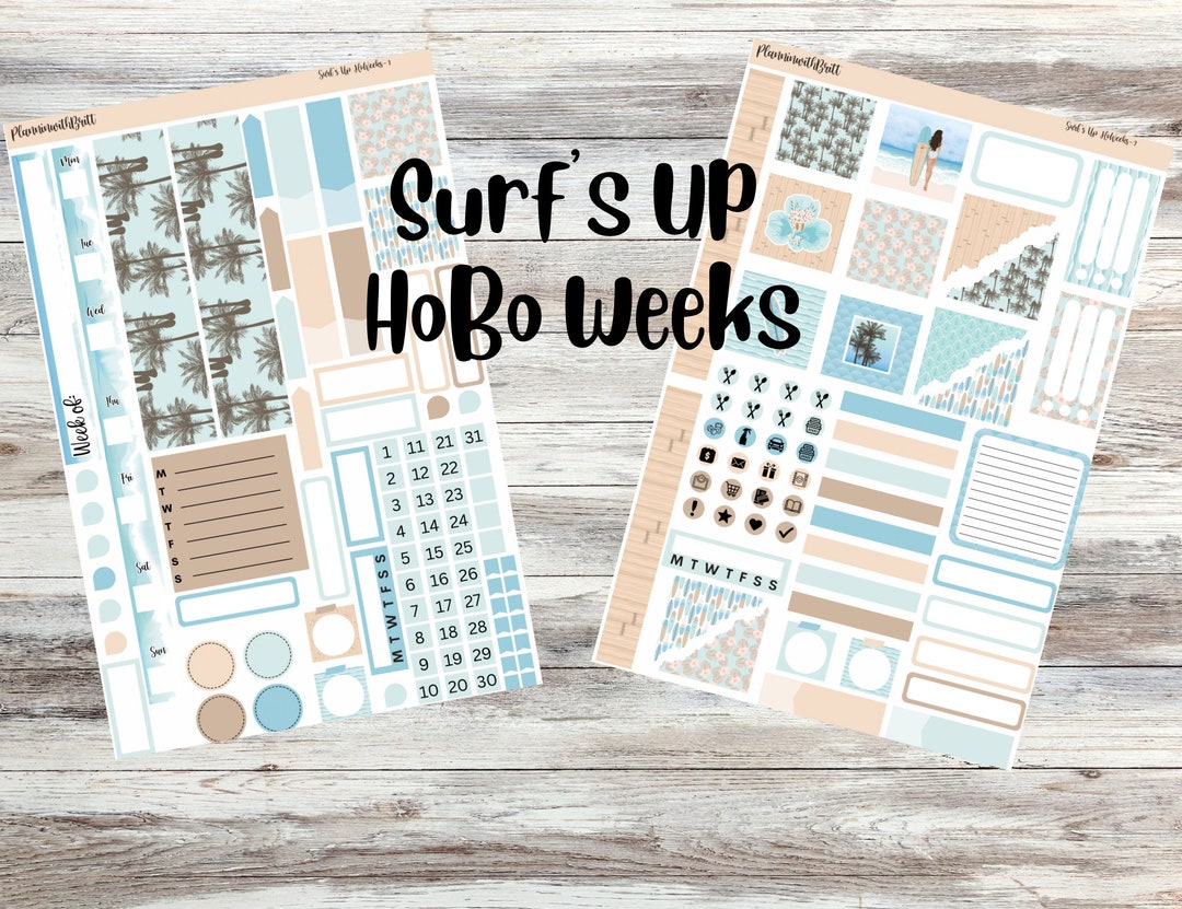 Surfs up Hobonichi Weeks Planner Sticker Kit - Etsy