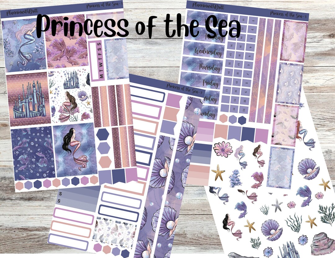 Princess of the Sea Weekly Planner Sticker Kit for Erin Condren ...