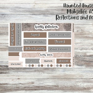 Haunted House Makselife weekly actions/reflections sheet