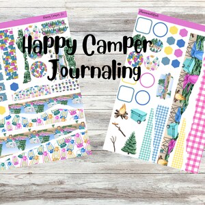 Happy Camper Journaling Weekly Kit for Erin Condren, Makselife, Happy Planner, Plum Paper, Bullet Journaling kit and more