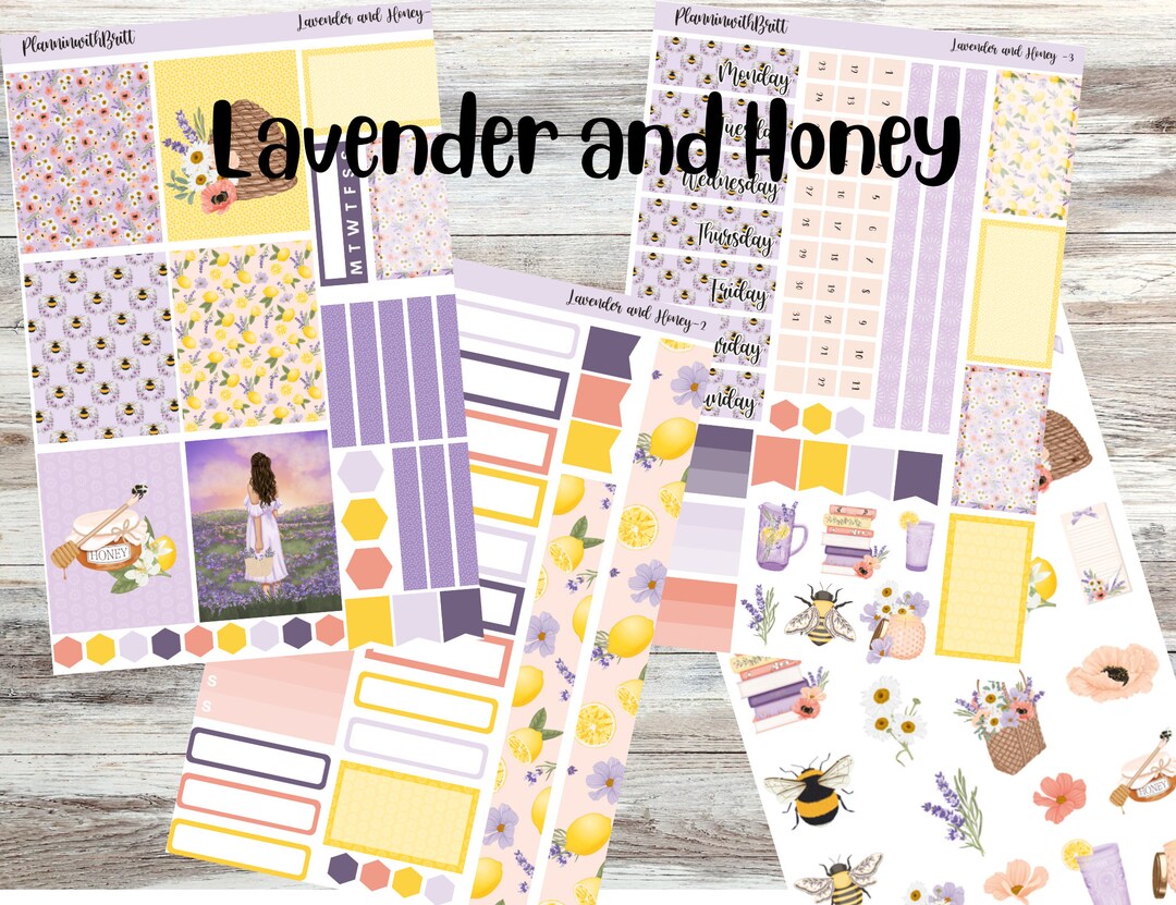 Lavender and Honey Weekly Planner Sticker Kit for Erin Condren ...
