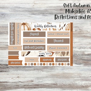 Soft Autumn Makselife weekly actions/reflections sheet
