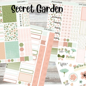 Secret Garden Weekly Planner Sticker Kit  for Erin Condren, Makselife, Plum Paper, Happy Planner and more!