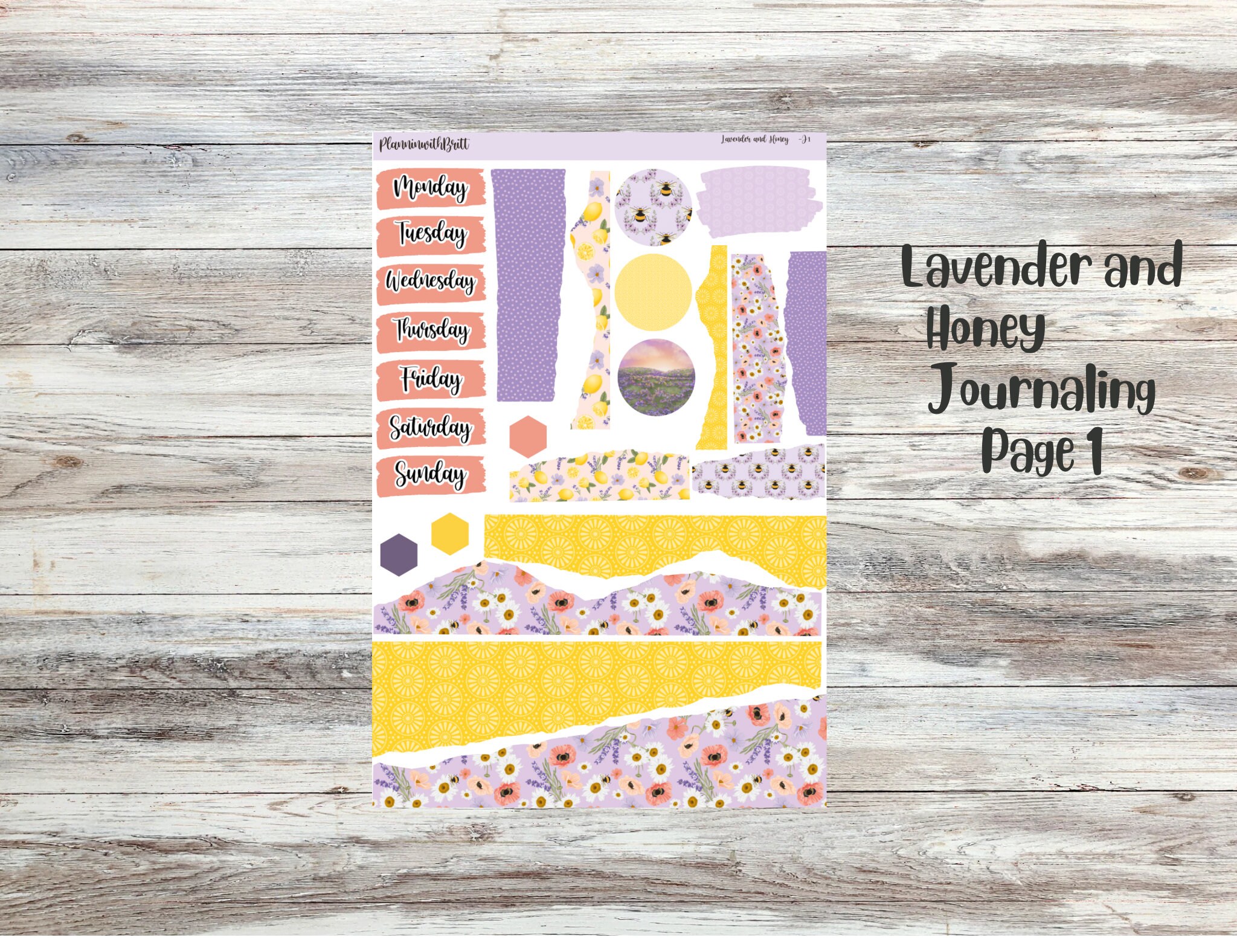 Lavender and Honey Journaling Weekly Kit for Erin Condren, Makselife ...