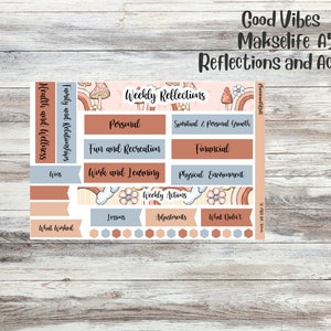 Good Vibes Makselife weekly actions/reflections sheet