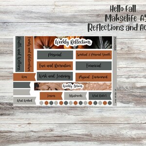 Hello Fall Makselife weekly actions/reflections sheet