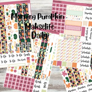 Morning Pumpkin Makselife Daily A5 planner sticker kit