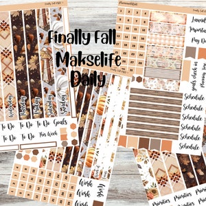 Finally Fall Makselife Daily A5 planner sticker kit
