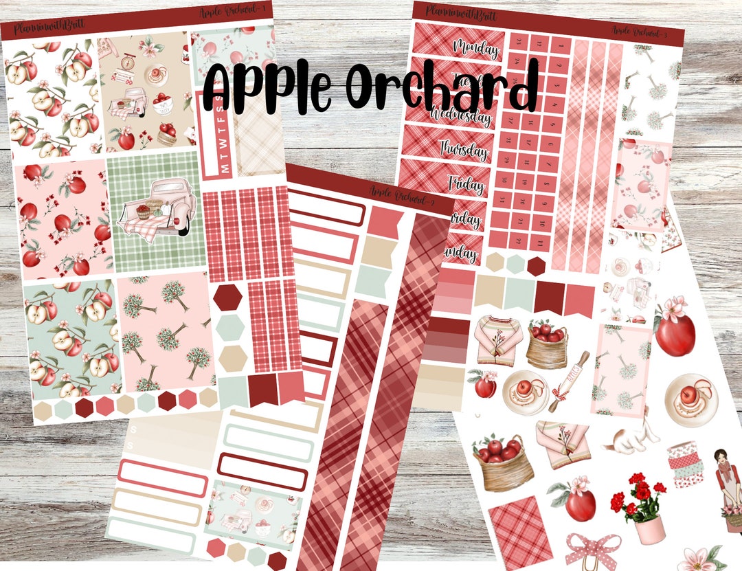 Apple Orchard Weekly Planner Sticker Kit for Erin Condren, Makselife ...