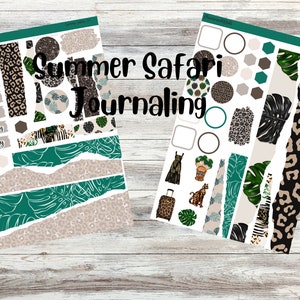 Summer Safari Journaling Weekly Kit for Erin Condren, Makselife, Happy Planner, Plum Paper, Bullet Journaling kit and more