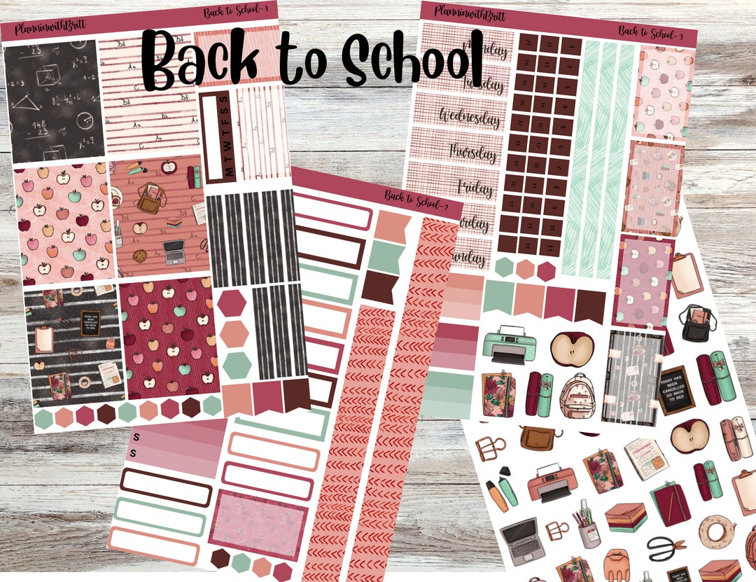 Back to School Weekly Planner Sticker Kit for Erin Condren - Etsy