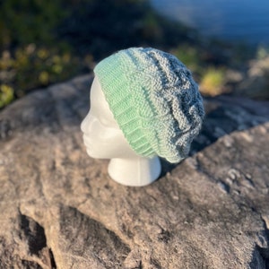 Mint Maze Knitted Slouchy Beanie