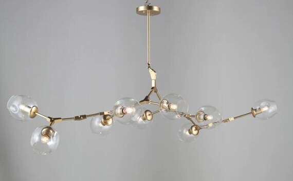 Metal Releaf Horizontal Globe Branching Bubble Chandelier Etsy