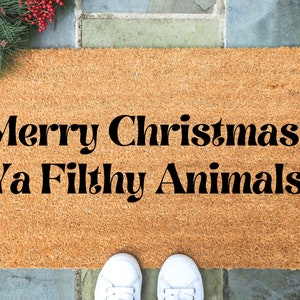 Merry Christmas Ya Filthy Animal - Home Alone Doormat - Welcome Mat - Funny Doormats - Housewarming Gift - Christmas Welcome Mat - Winter
