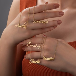 Personalized 14K Gold Plated Name Necklace & Bracelet Set - Any Name, Any Color