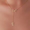 Dainty Butterfly Initial Necklace, Custom Letter Pendant, Personalized Gift for Her, Gold Butterfly Necklace, Minimalist Jewelry for Women