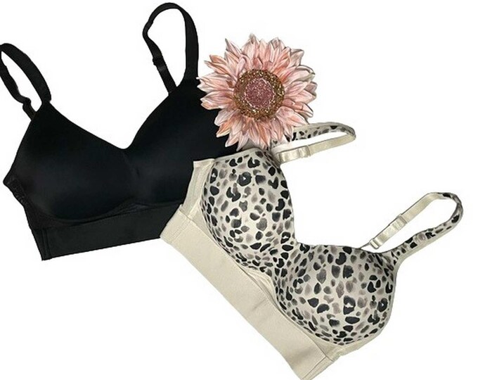Molded Cup Rhonda Shear Bra With Cross Back Mesh Detail 2 Pack LARGE - Etsy