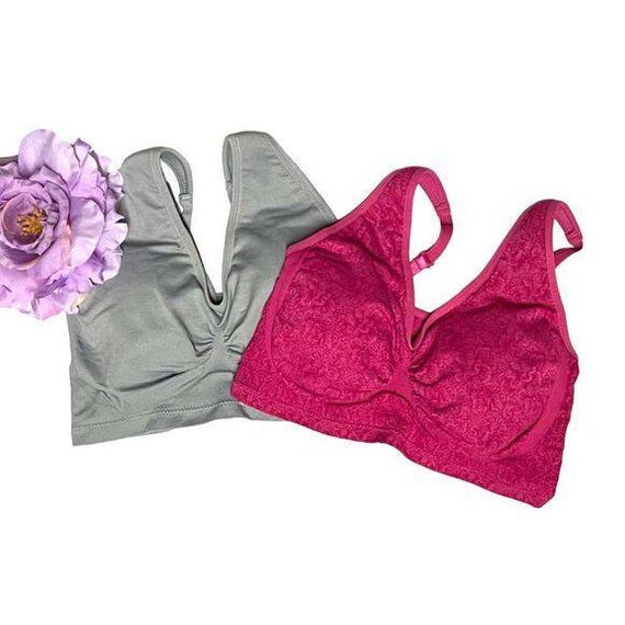 Rhonda Shear Seamless Jacquard Ahh Bra With Removable Pads 2 Pk LARGE Etsy