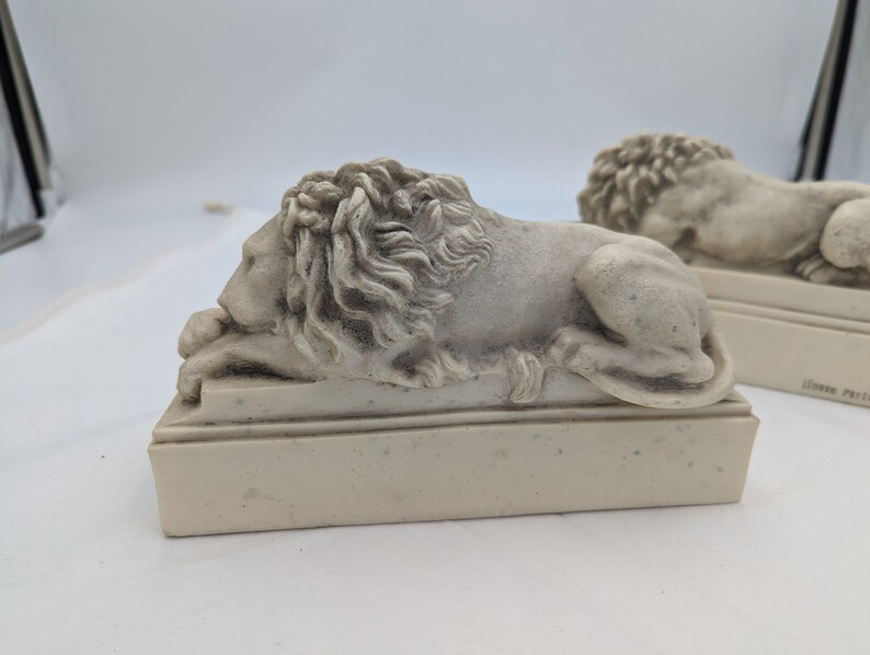 House Parts Inc Set Crouching Lion Vatican Canova Bookends Etsy