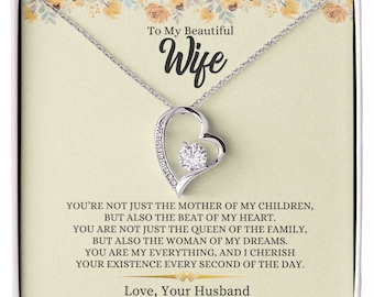 To My Beautiful Wife|You Are My Everything - Forever Love Necklace|Valentine Gift | Wife Gift | Anniversary Gift |Wife Birthday from Husband